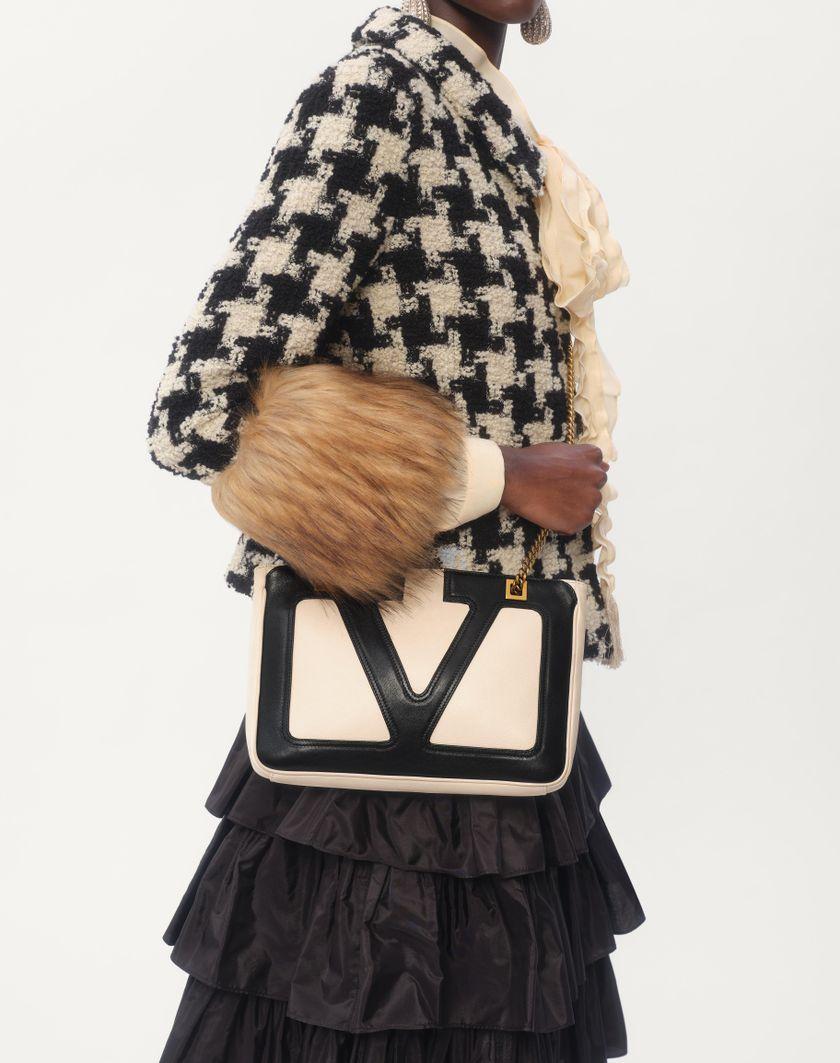 Valentino Handbags Borsa Shopping Piccola Valentino Garavani Viva Superstar In Nappa per Donna in Nero/marrone | Valentino IT Offerta