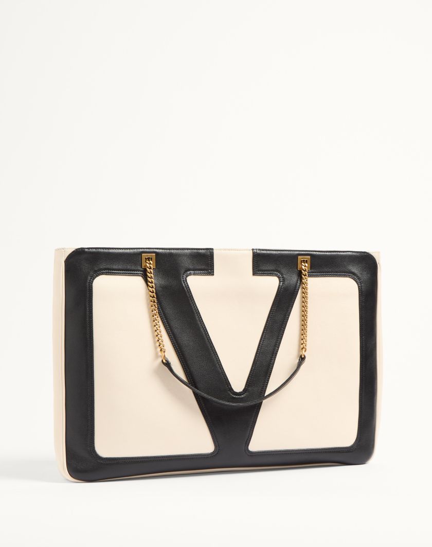 Valentino Handbags Borsa Shopping Grande Valentino Garavani Viva Superstar In Nappa per Donna in Avorio/nero | Valentino IT Online