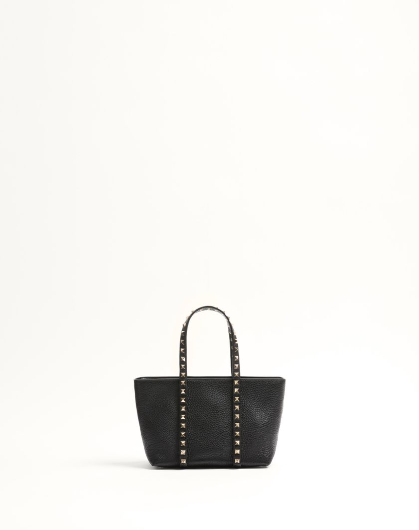 Valentino Handbags Borsa Shopping Piccola Valentino Garavani Rockstud In Vitello Granato per Donna in Nero | Valentino IT Vendita Economica