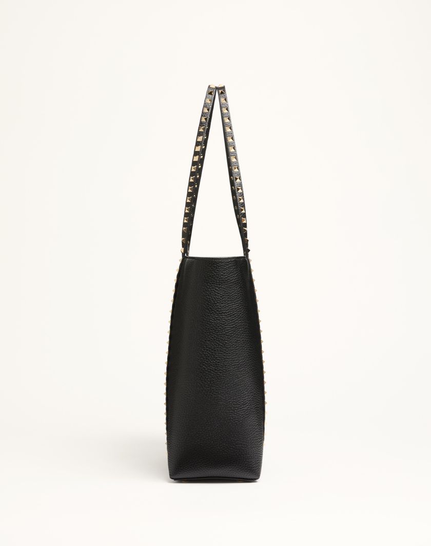 Valentino Handbags Borsa Shopping Valentino Garavani Rockstud In Vitello Granato per Donna in Nero | Valentino IT Saldi Di Fabbrica