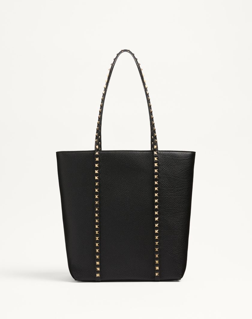 Valentino Handbags Borsa Shopping Valentino Garavani Rockstud In Vitello Granato per Donna in Nero | Valentino IT Saldi Di Fabbrica