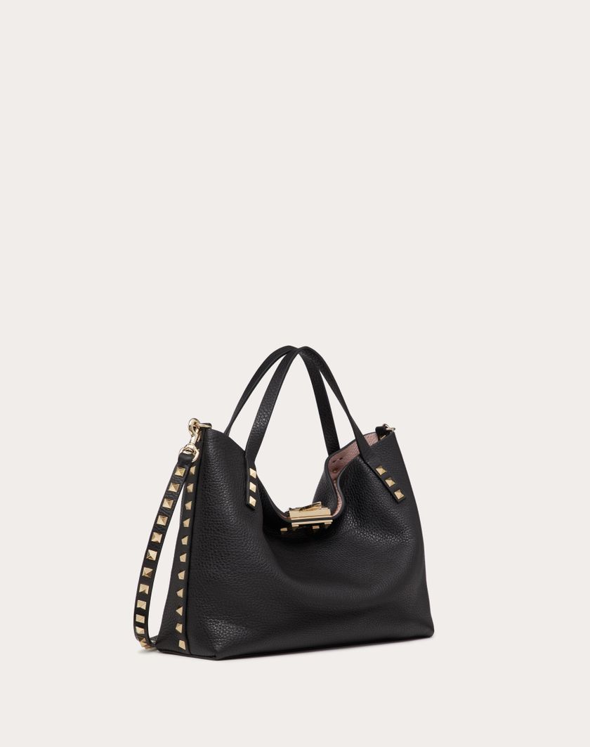 Valentino Handbags Borsa Piccola Rockstud In Vitello Granato Con Fodera A Contrasto per Donna in Nero/rose Quartz | Valentino IT I Più Venduti