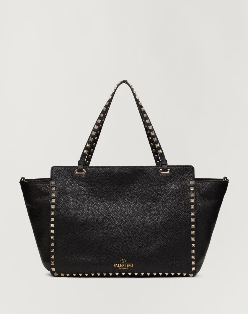 Valentino Handbags Borsa Media Rockstud In Vitello Granato per Donna in Nero | Valentino IT Negozio