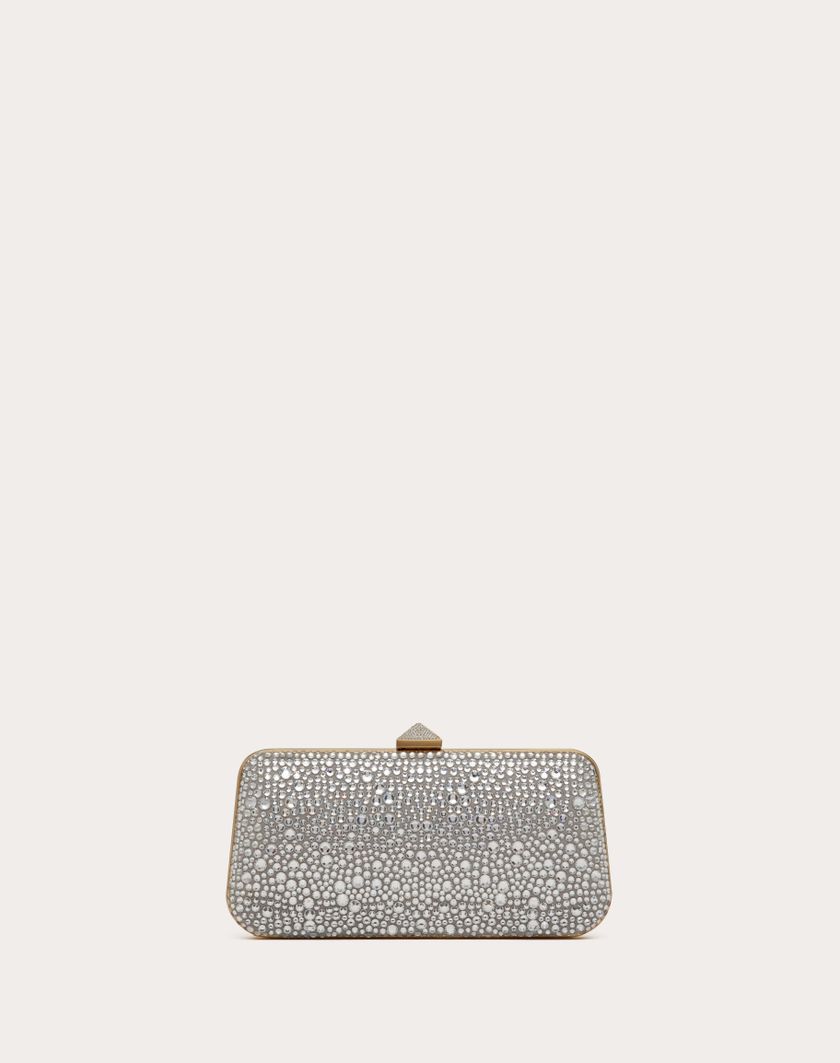 Valentino Handbags Minaudiere Carry Secrets Con Strass per Donna in Beige/crystal | Valentino IT Qualità Garantita