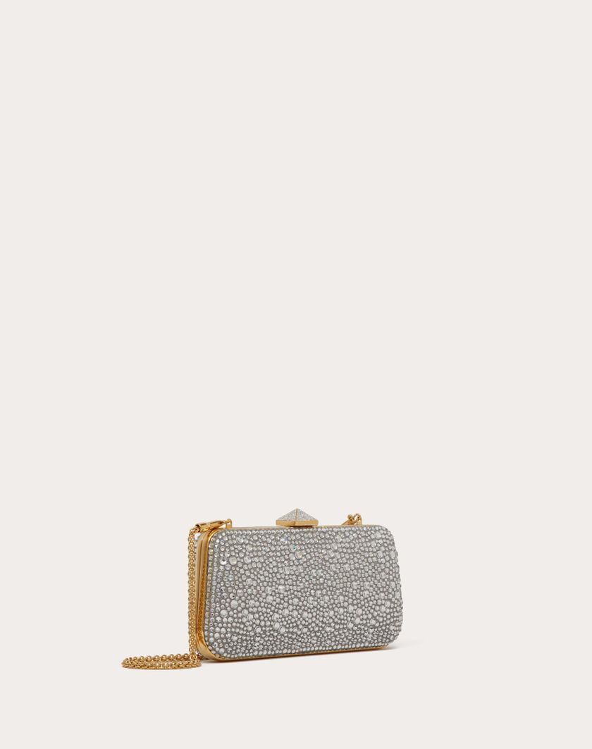 Valentino Handbags Minaudiere Carry Secrets Con Strass per Donna in Crystal | Valentino IT Negozi Online