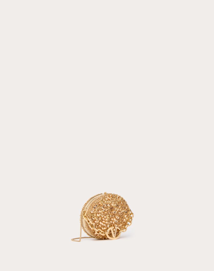 Valentino Handbags Minaudiere Ovale Valentino Garavani Carry Secrets Con Catena per Donna in Oro | Valentino IT Promozione Limitata