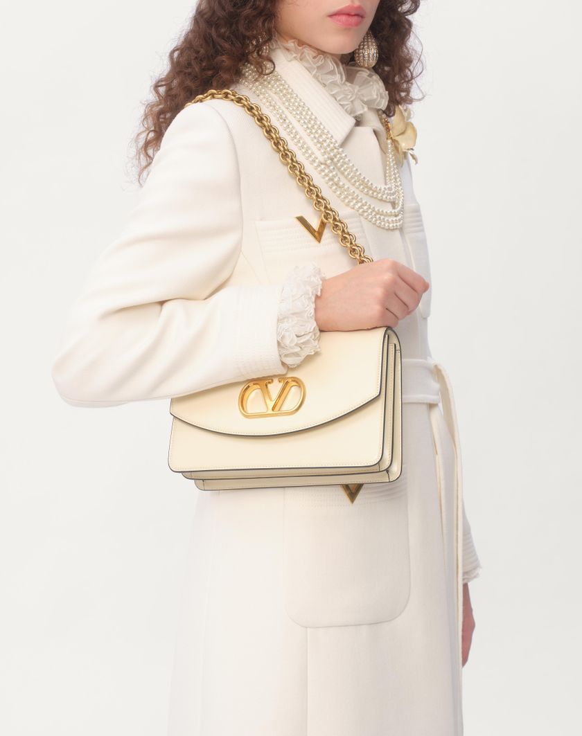 Valentino Handbags Cappotto In Drill Double per Donna in Avorio | Valentino IT Prezzo Ridotto