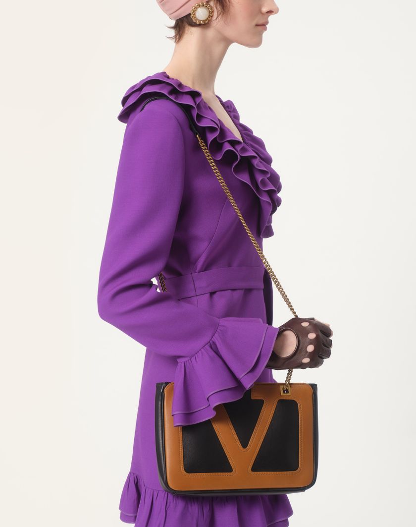 Valentino Handbags Abito Corto In Crepe Couture per Donna in Violet | Valentino IT Hotsell
