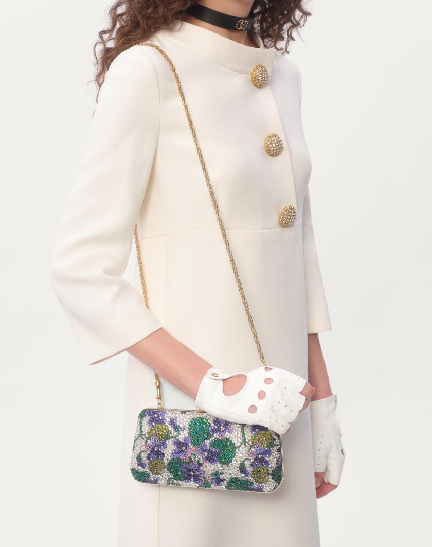 Valentino Handbags Abito Midi In Crepe Couture per Donna in Avorio | Valentino IT In Saldo