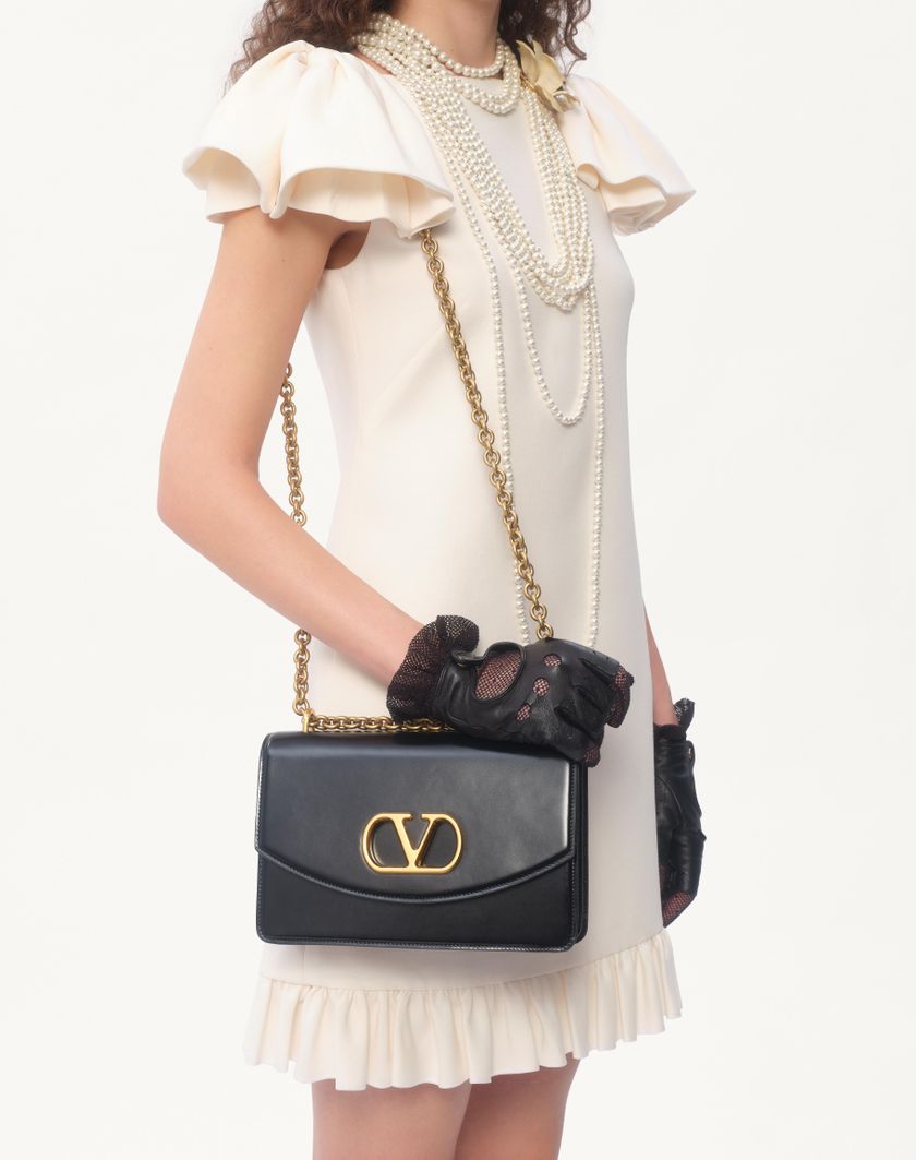 Valentino Handbags Abito Corto In Crepe Couture per Donna in Avorio | Valentino IT Nuova