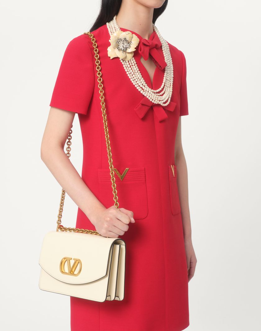Valentino Handbags Abito Corto In Crepe Couture per Donna in Rosso | Valentino IT Vendita