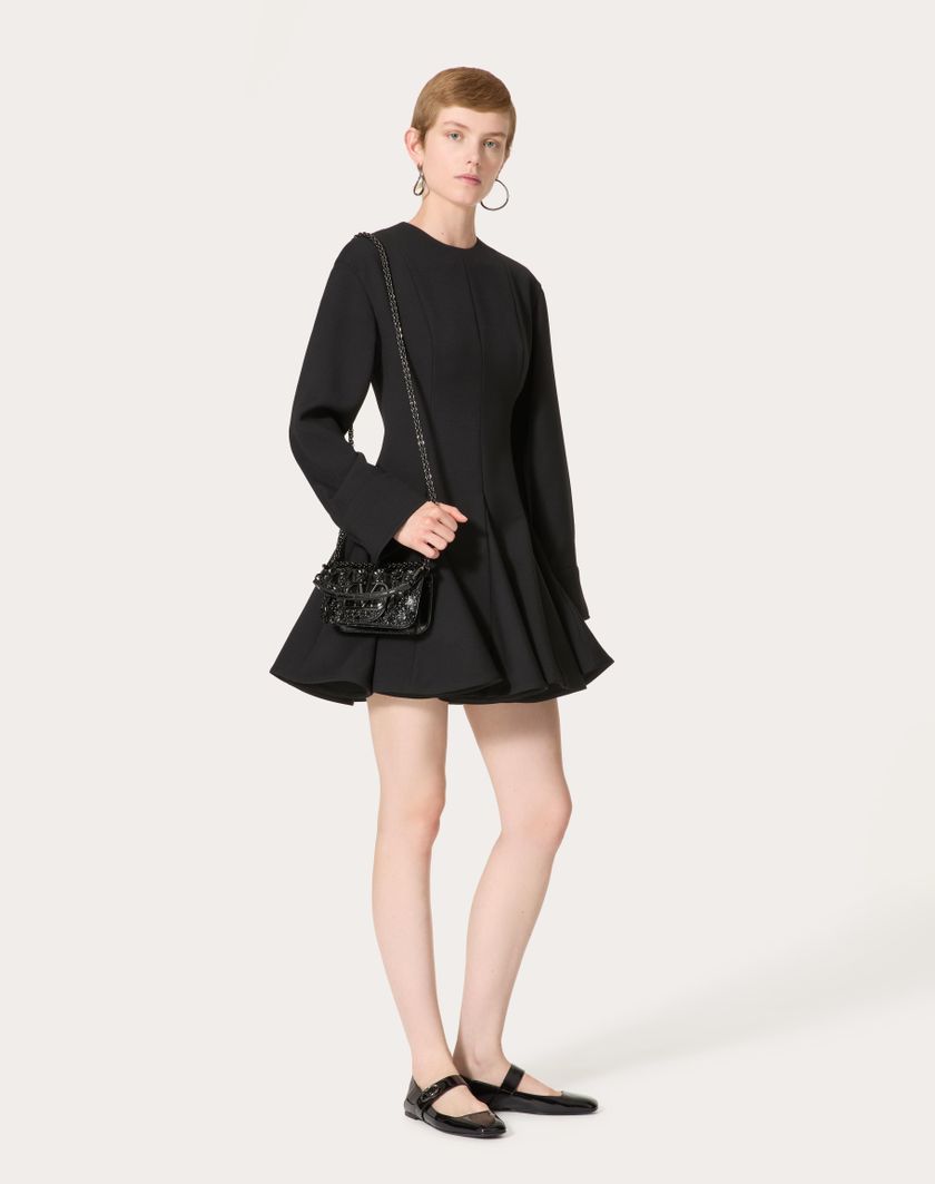 Valentino Handbags Abito Corto In Luxury Crepe per Donna in Nero | Valentino IT Qualità Garantita