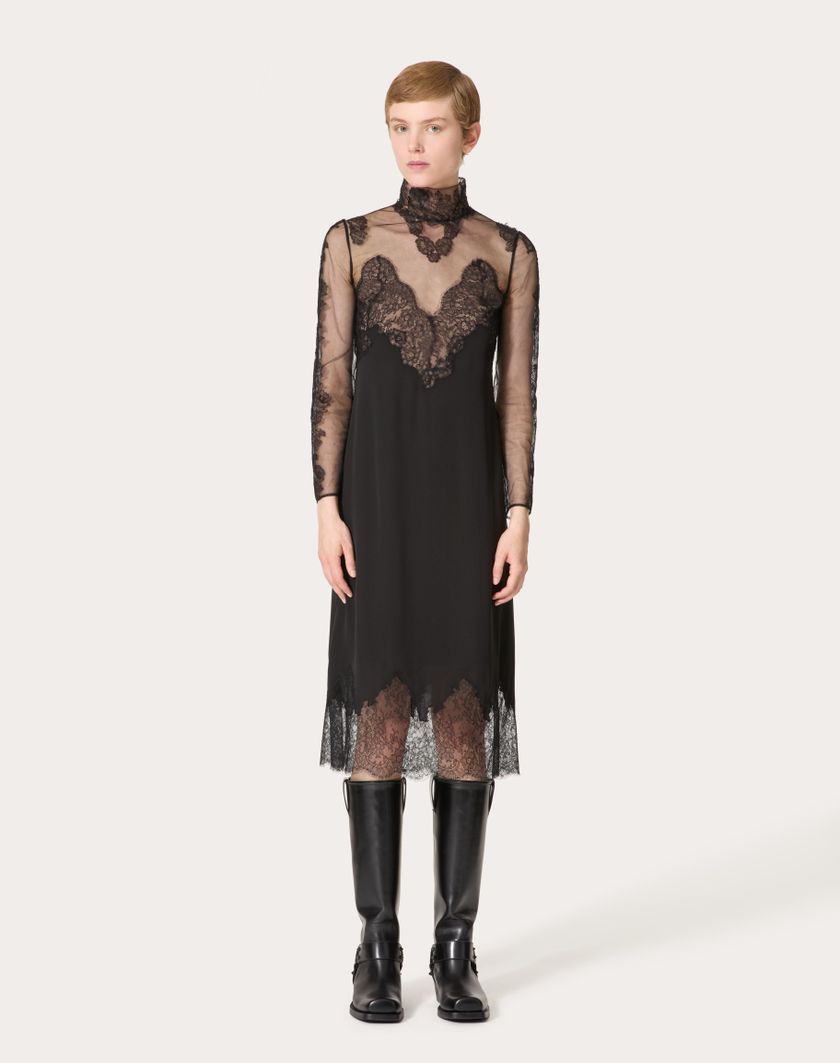 Valentino Handbags Abito Midi per Donna in Nero | Valentino IT Prezzo Ridotto