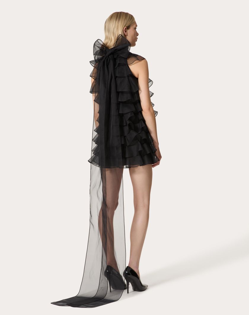 Valentino Handbags Abito Corto In Organza per Donna in Nero | Valentino IT Novità