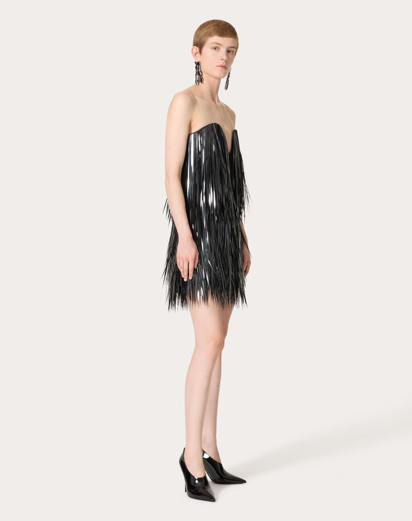 Valentino Handbags Abito Corto In Organza Ricamato per Donna in Nero | Valentino IT Sconto