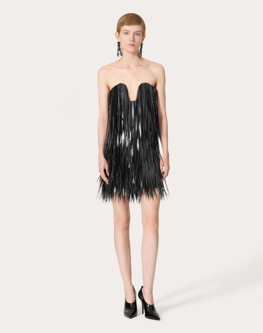 Valentino Handbags Abito Corto In Organza Ricamato per Donna in Nero | Valentino IT Sconto
