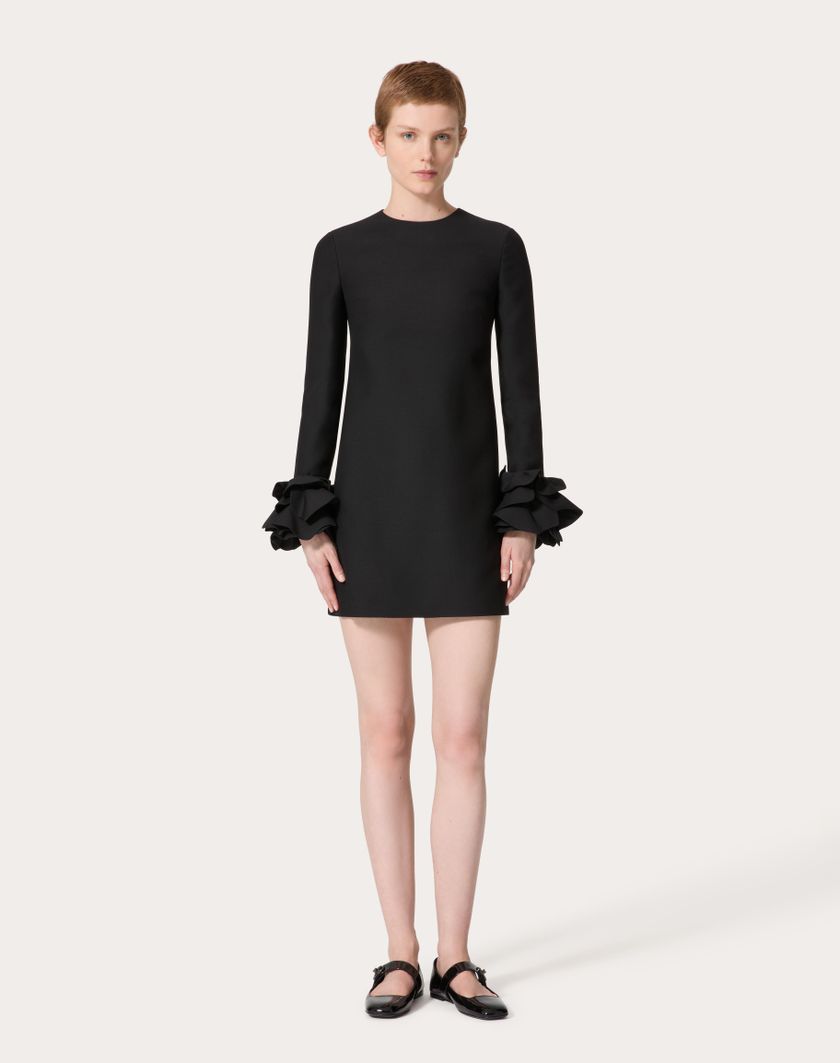 Valentino Handbags Abito Corto In Crepe Couture Ricamato per Donna in Rosso | Valentino IT Online