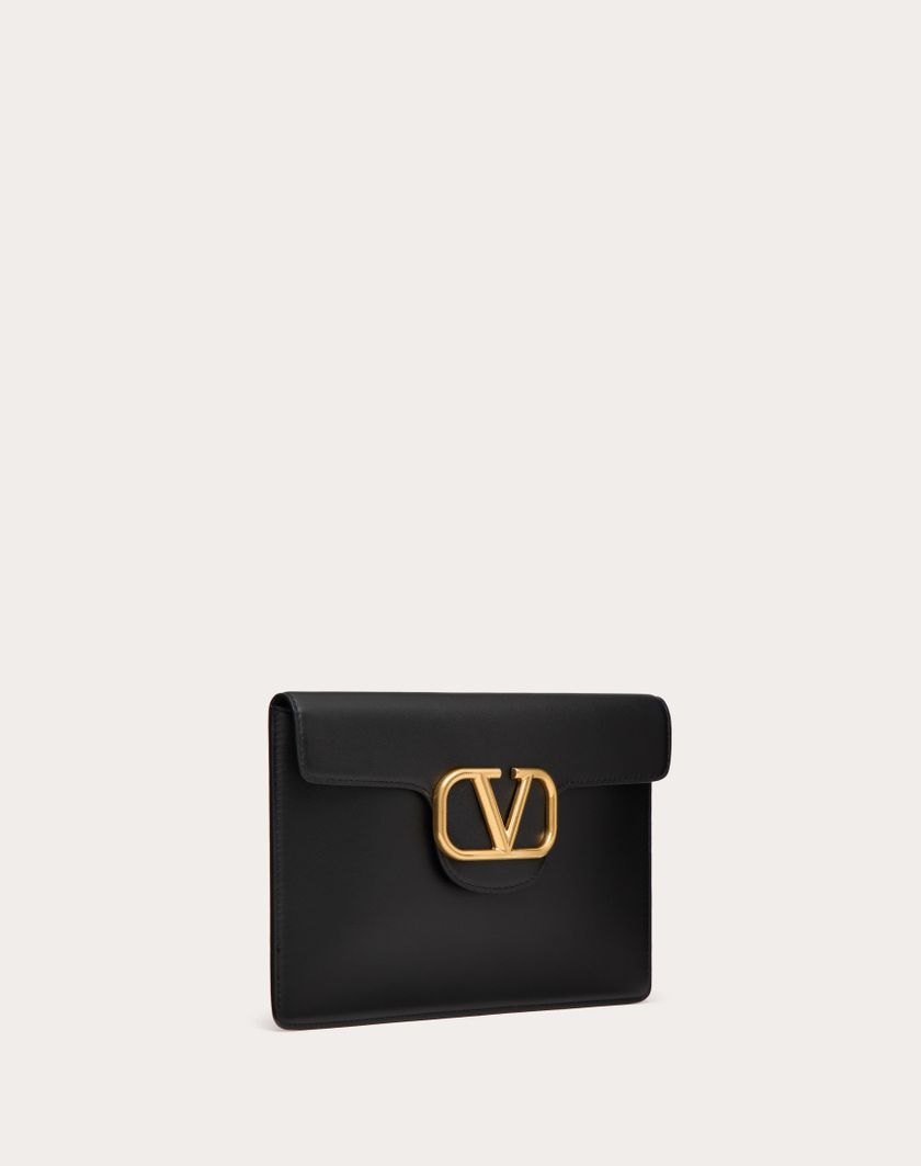 Valentino Handbags Pochette Valentino Garavani Locò In Vitello per Donna in Nero | Valentino IT In Vendita