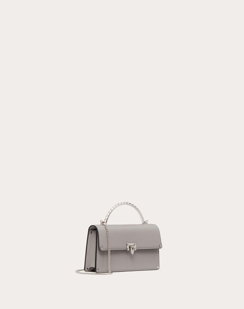 Valentino Handbags Mini Borsa A Mano Rockstud In Vitello per Donna in Grigio | Valentino IT Vendita Calda