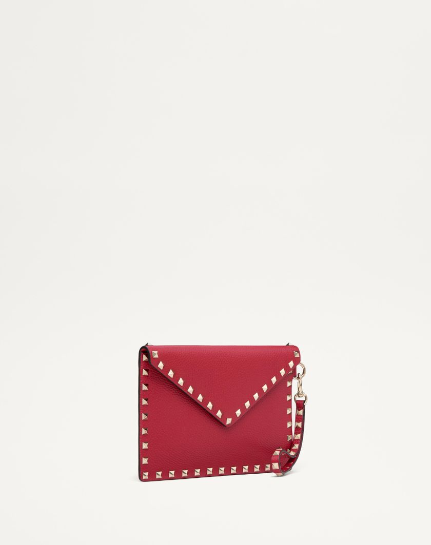 Valentino Handbags Pouch Rockstud In Vitello Granato per Donna in Rosso V. | Valentino IT Nuova