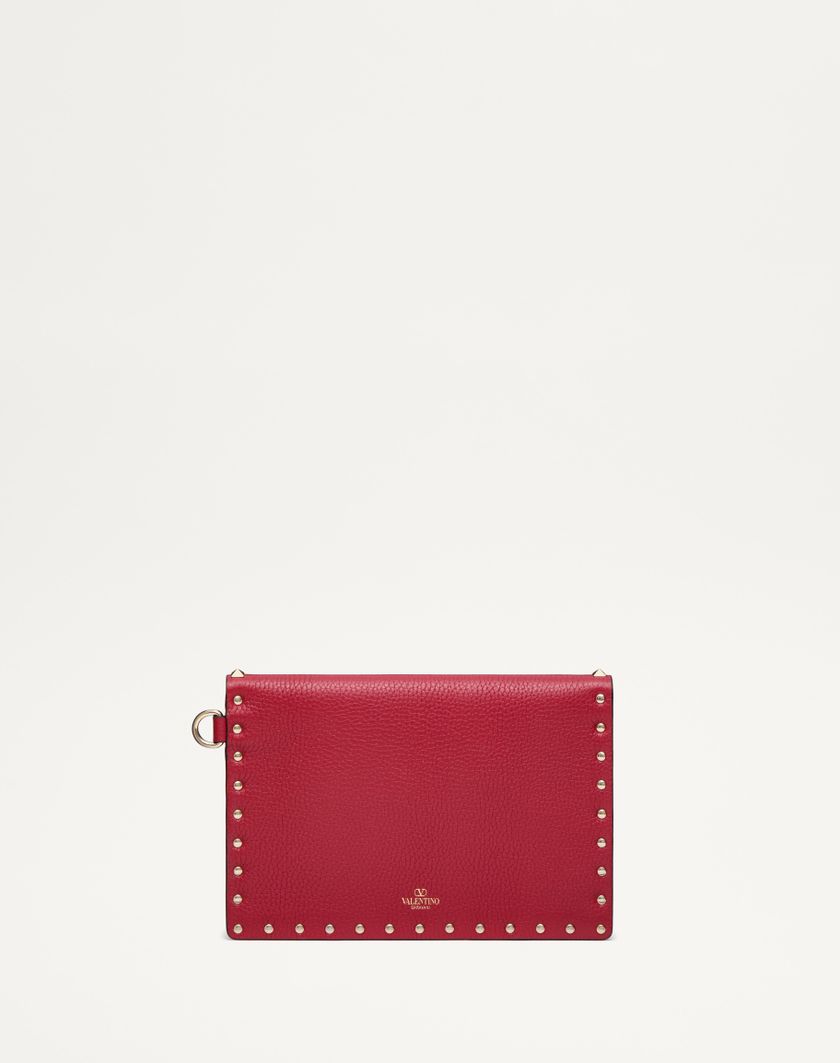 Valentino Handbags Pouch Rockstud In Vitello Granato per Donna in Rosso V. | Valentino IT Nuova