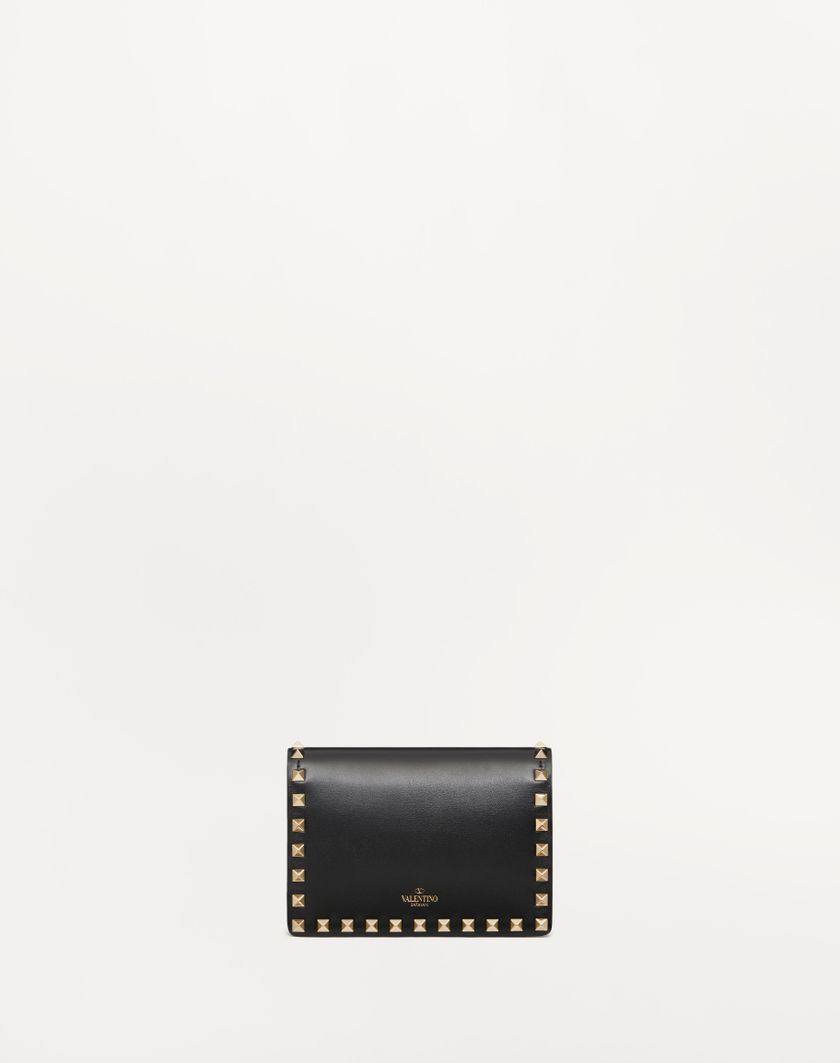 Valentino Handbags Pouch Con Catena Rockstud In Vitello per Donna in Poudre | Valentino IT Nuovo