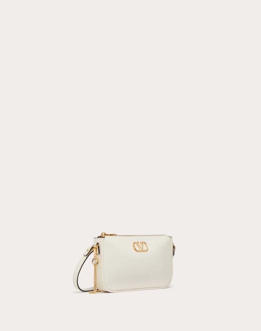 Valentino Handbags Mini Borsa Con Tracolla Vlogo Signature In Vitello per Donna in Avorio | Valentino IT Pezzi Unici