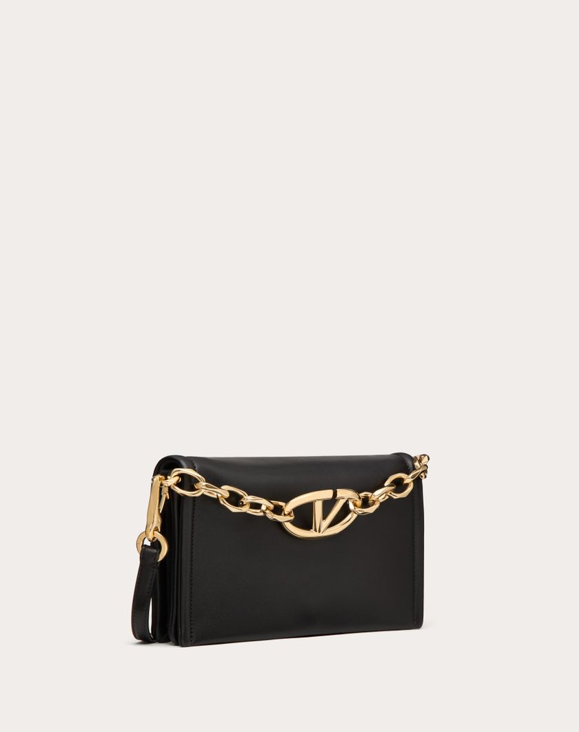 Valentino Handbags Clutch Vlogo Chain In Nappa Con Catena per Donna in Nero | Valentino IT Qualità Garantita