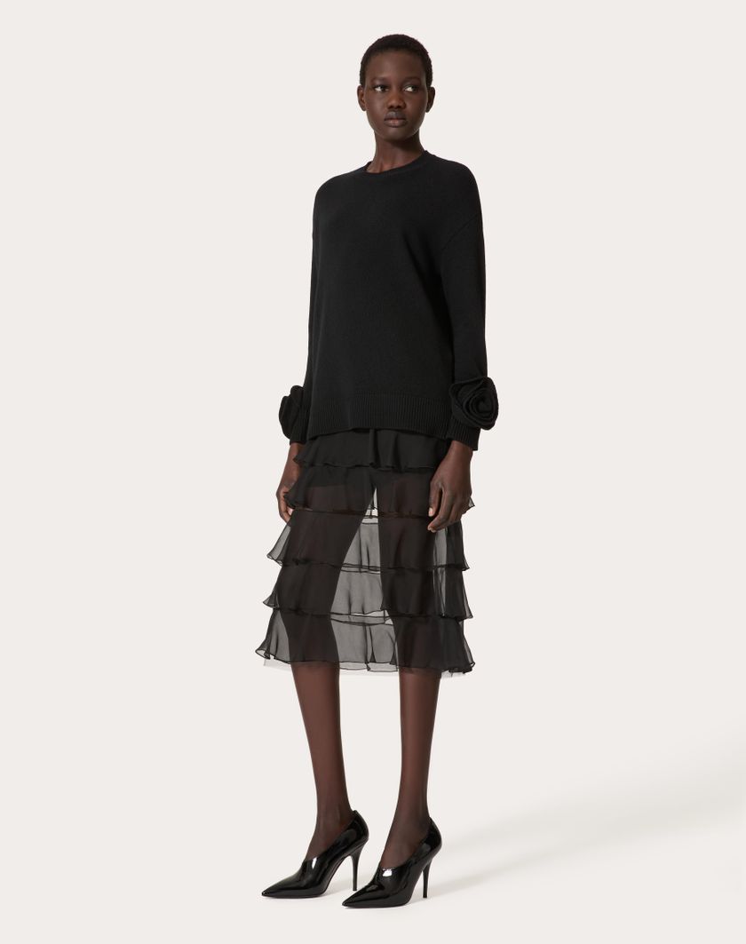 Valentino Handbags Gonna In Chiffon per Donna in Nero | Valentino IT Novità