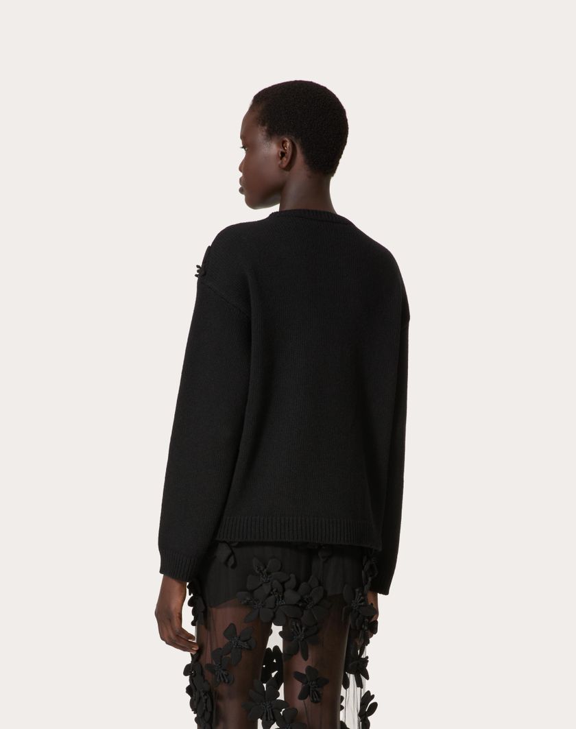 Valentino Handbags Maglia In Lana Ricamata per Donna in Nero | Valentino IT Offerta