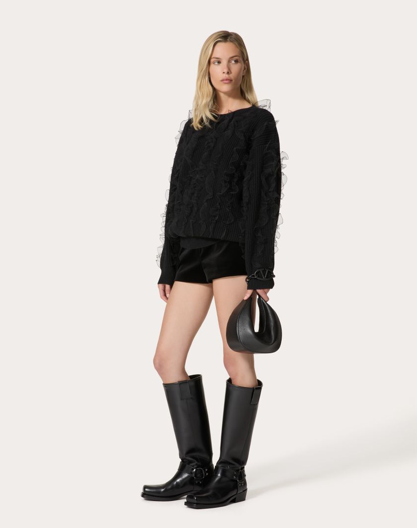 Valentino Handbags Short In Velluto per Donna in Nero | Valentino IT Saldi