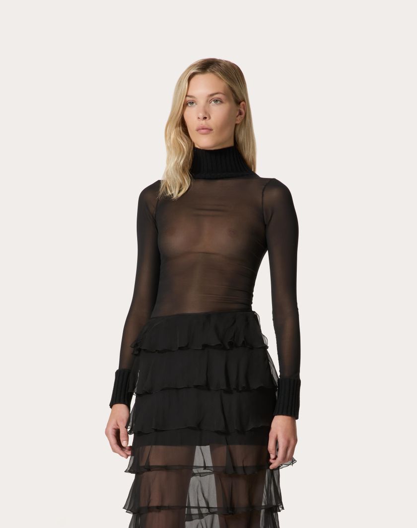 Valentino Handbags T-shirt In Jersey per Donna in Nero | Valentino IT Saldi Di Fabbrica