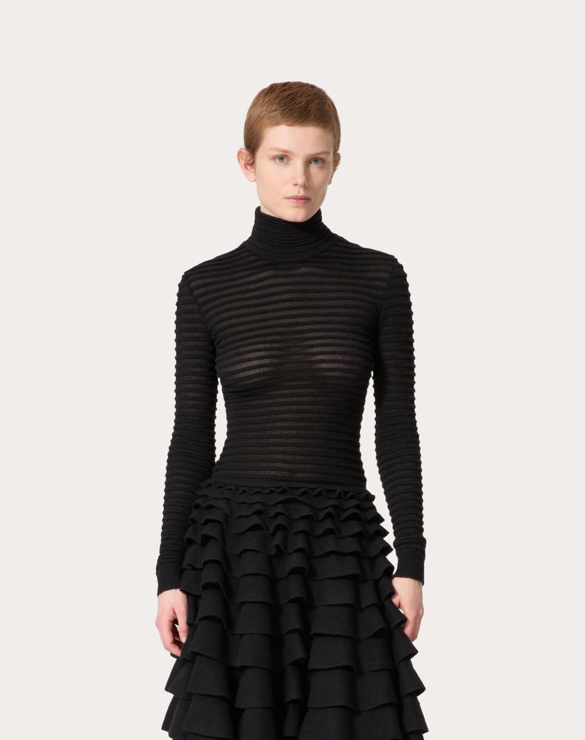 Valentino Handbags Maglia In Viscosa E Lana per Donna in Nero | Valentino IT Vendita Calda