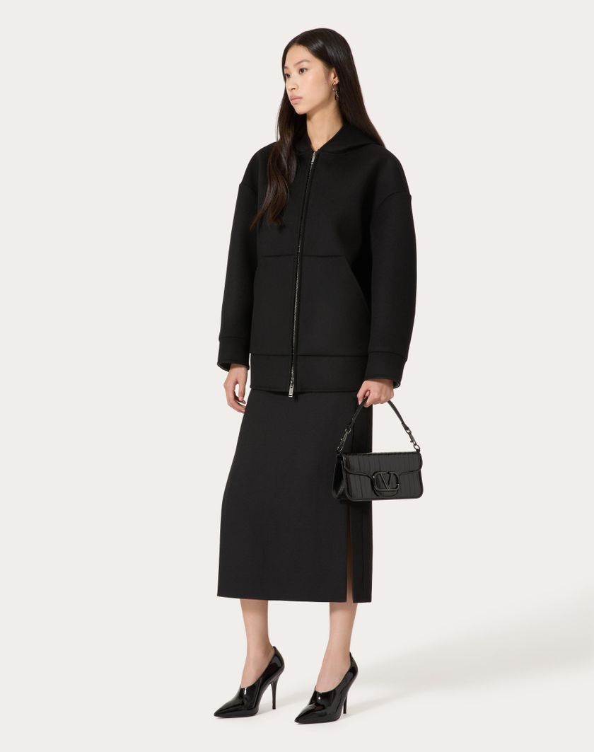 Valentino Handbags Gonna Midi In Grisaille per Donna in Nero | Valentino IT I Più Venduti