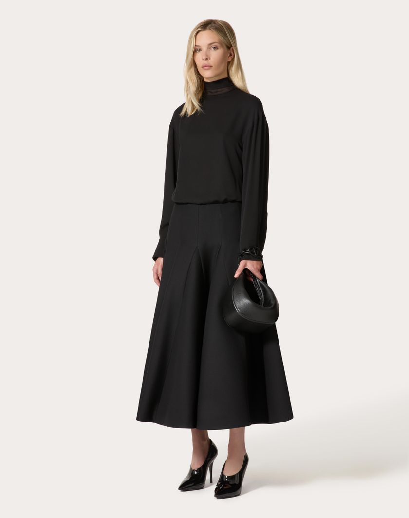 Valentino Handbags Top In Georgette per Donna in Nero | Valentino IT In Saldo