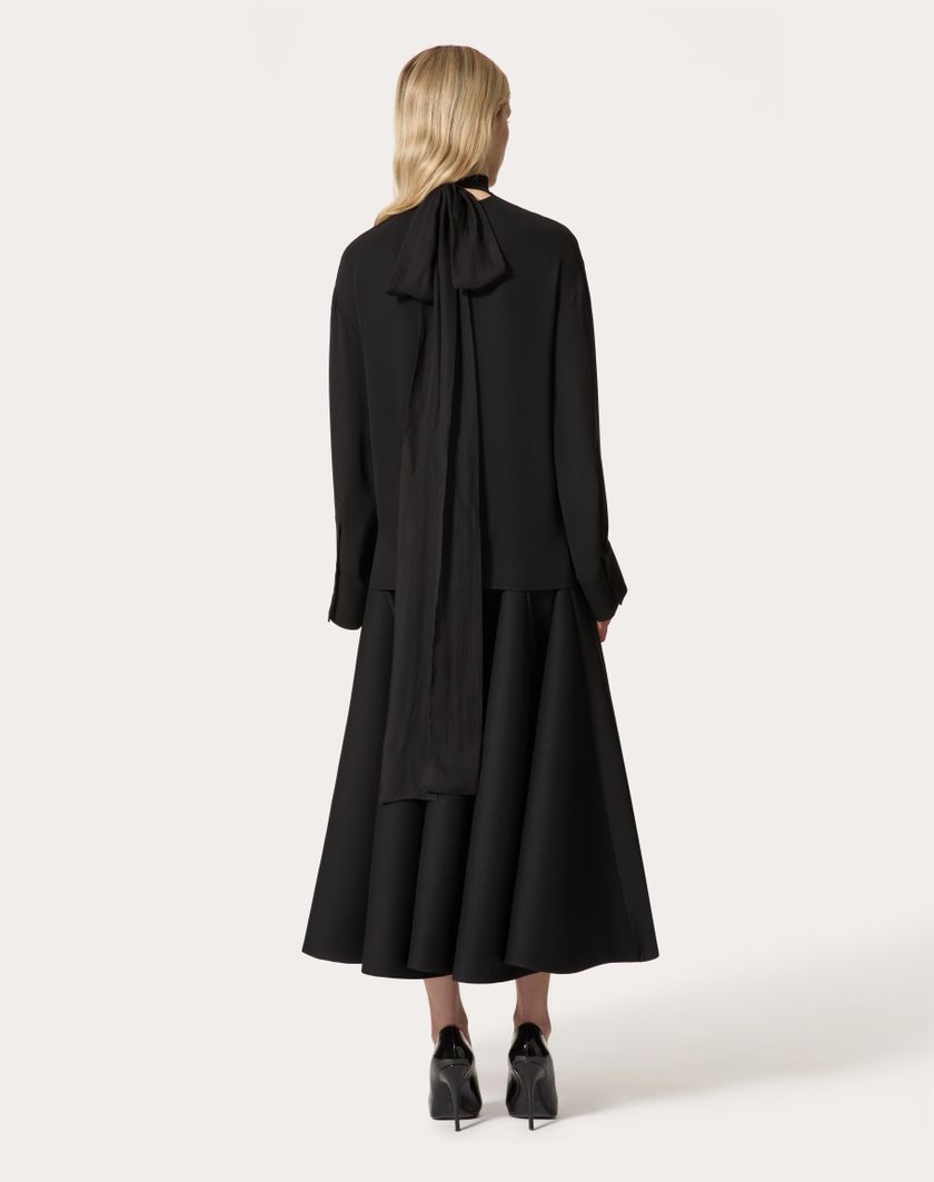 Valentino Handbags Top In Georgette per Donna in Nero | Valentino IT In Saldo