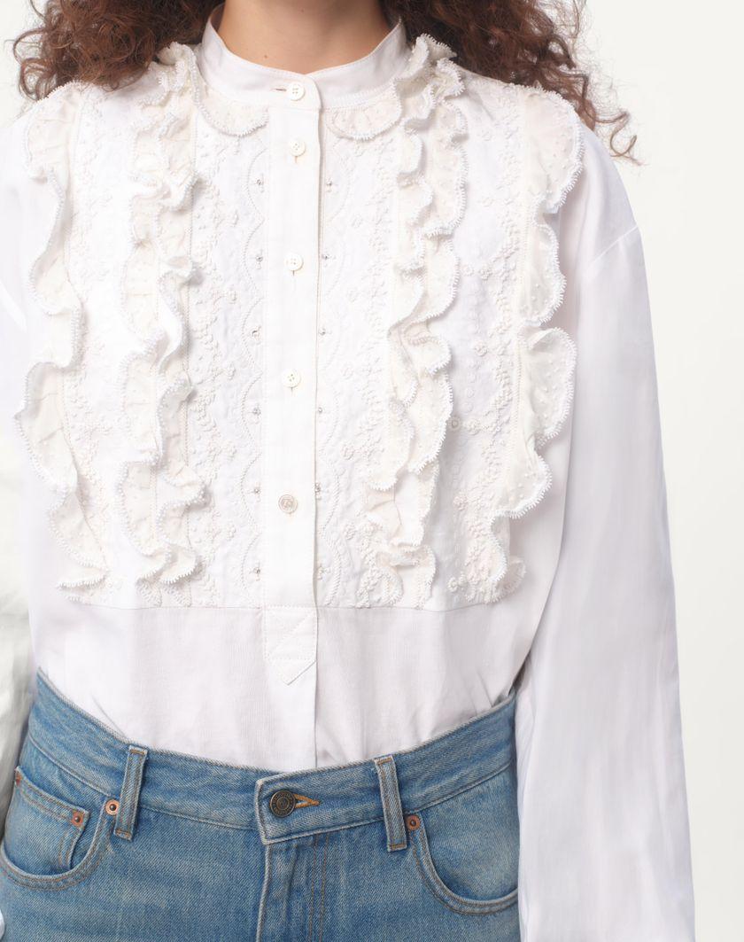 Valentino Handbags Top In Cotone E Lino Ricamato per Donna in Bianco | Valentino IT In Linea