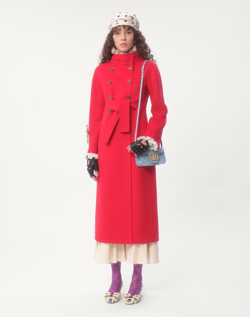 Valentino Handbags Cappotto In Compact Drap per Donna in Rosso | Valentino IT Spedizione Gratuita