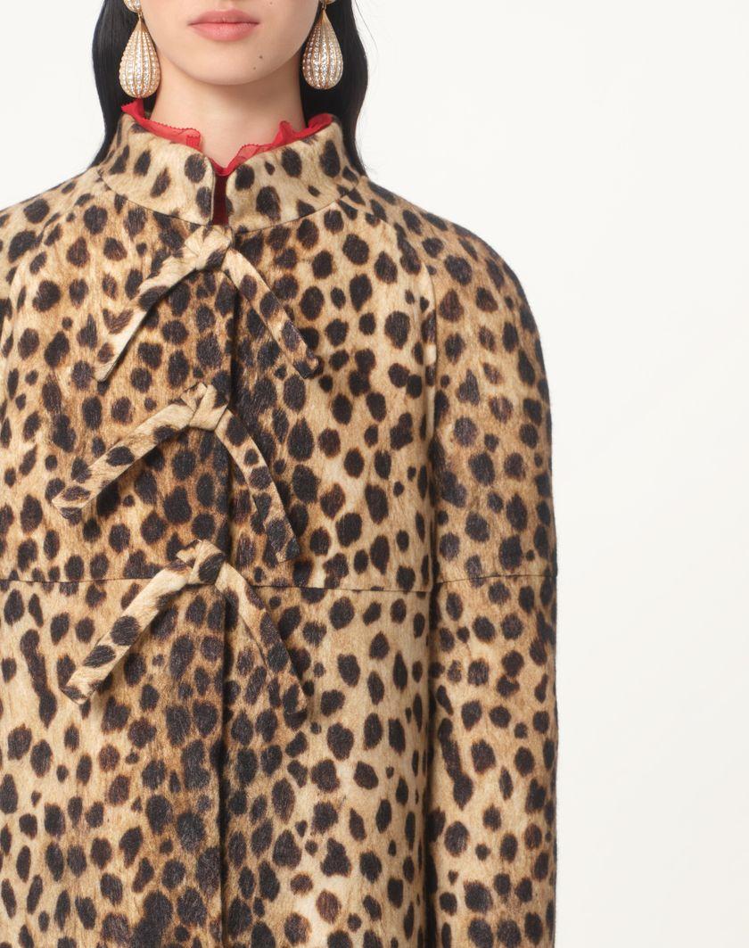 Valentino Handbags Cappotto In Panno Stampato Giaguaro Spots per Donna in Animalier | Valentino IT Pezzi Unici