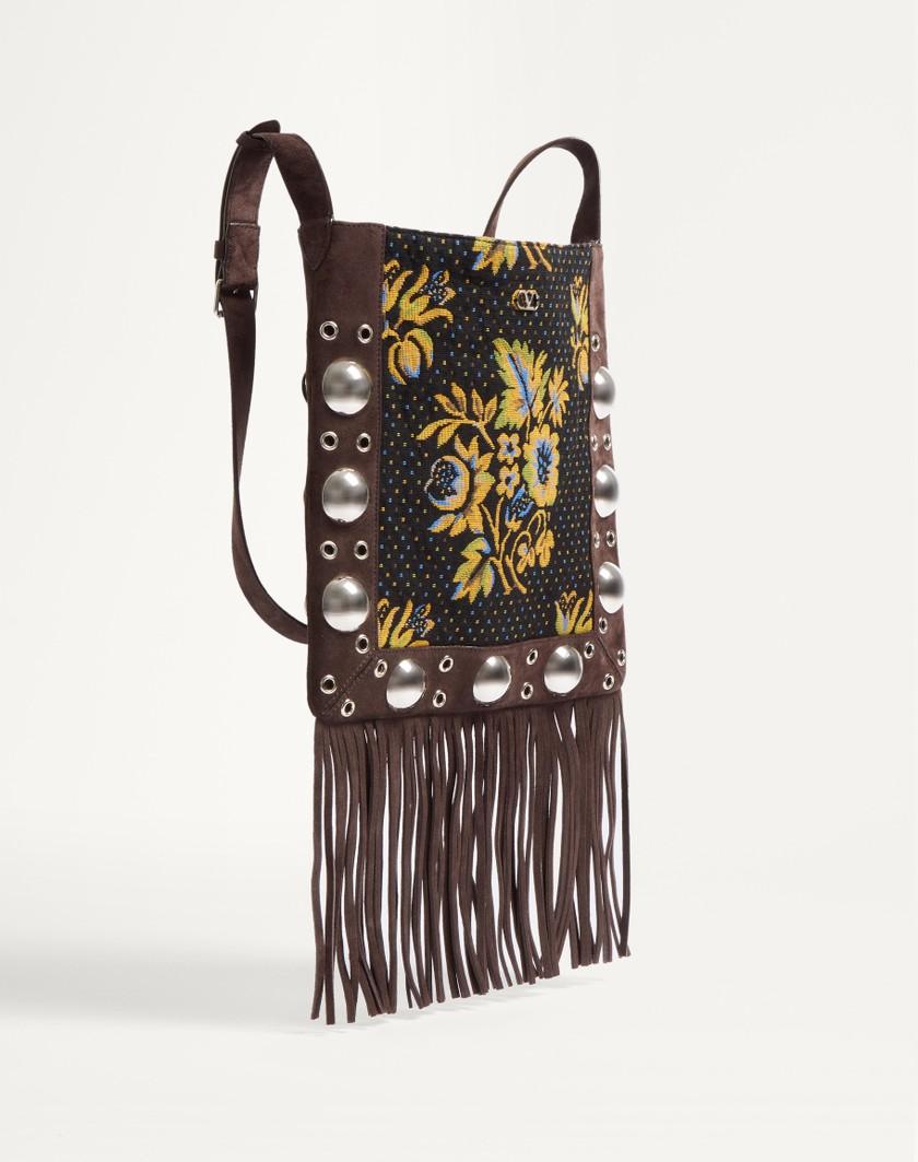 Valentino Handbags Borsa A Spalla Valentino Garavani Nellcôte In Tessuto Jacquard Con Frange per Donna in Multicolor/testa Di Moro | Valentino IT Novità