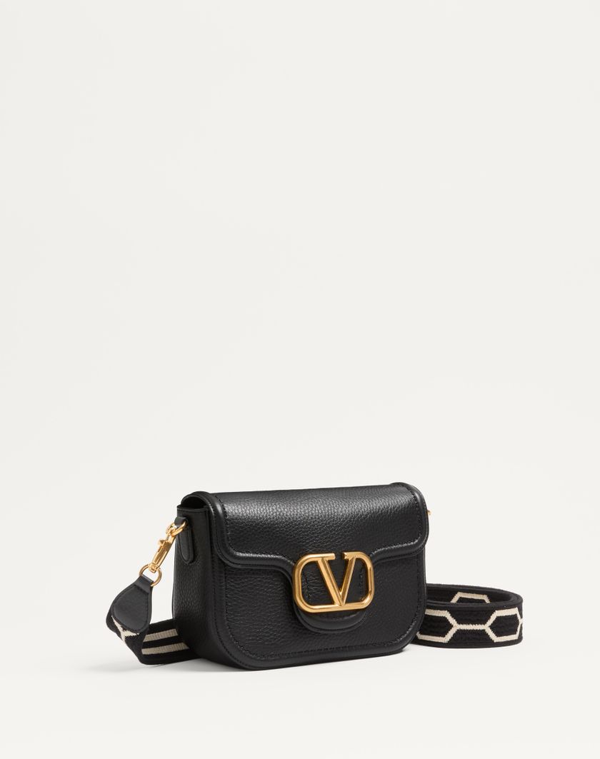 Valentino Handbags Borsa A Spalla Valentino Garavani Alltime In Vitello Granato Con Tracolla Nastro Jacquard per Donna in Nero/bianco | Valentino IT Sconto