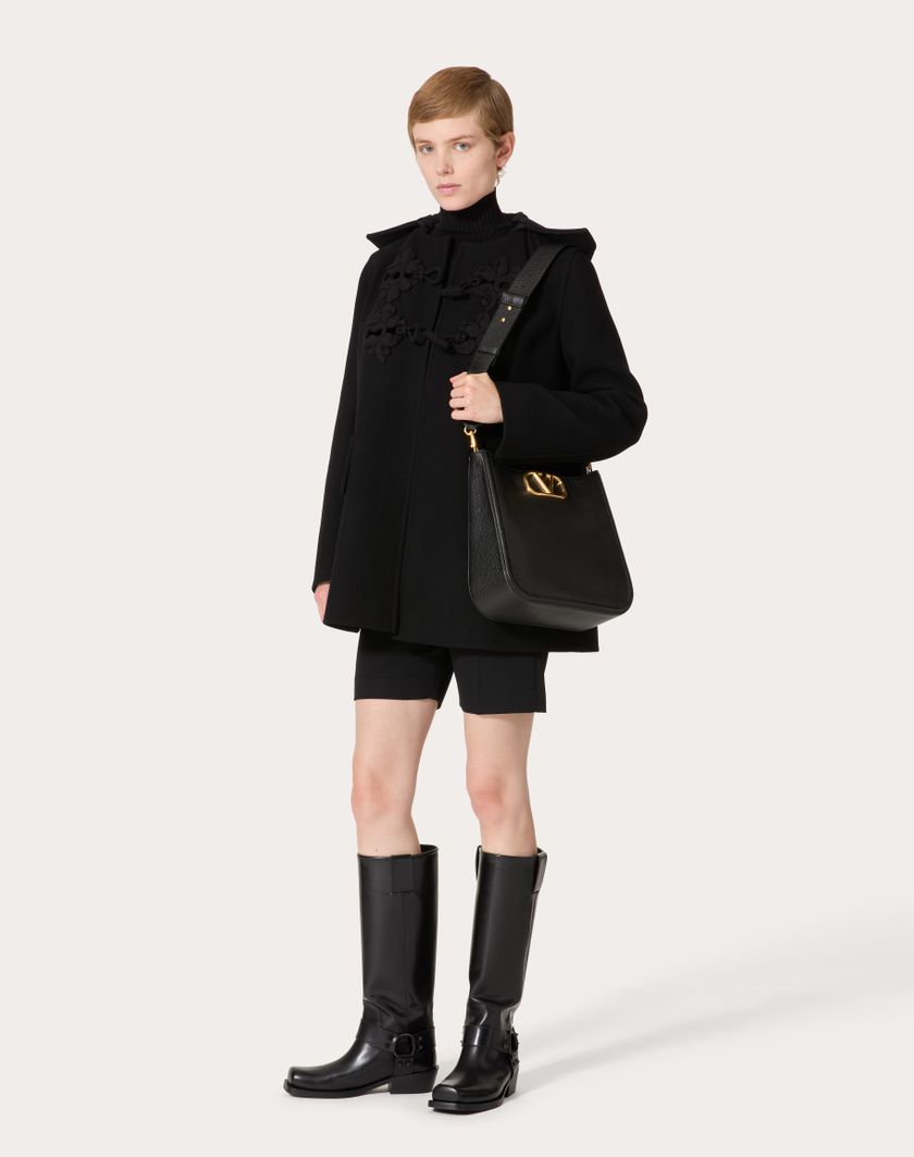Valentino Handbags Hobo Valentino Garavani Alltime In Vitello Granato per Donna in Nero | Valentino IT Online