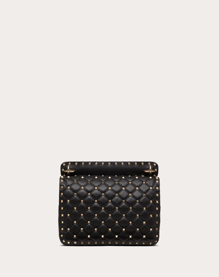 Valentino Handbags Borsa Media Rockstud Spike In Nappa per Donna in Light Ivory | Valentino IT Negozio