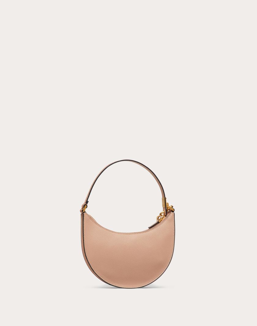 Valentino Handbags Mini Hobo Vlogo Signature In Vitello Granato per Donna in Light Ivory | Valentino IT Italia