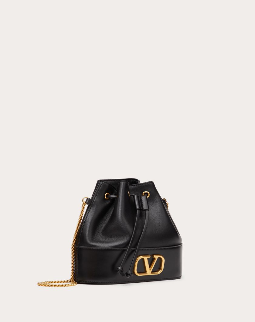 Valentino Handbags Mini Secchiello Con Catena Vlogo Signature In Nappa per Donna in Rose Cannelle | Valentino IT Nuovo
