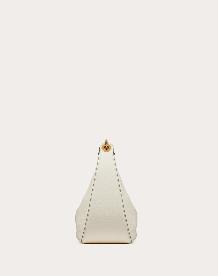 Valentino Handbags Hobo Piccola Vlogo Moon Bag In Vitello Granato Con Catena per Donna in Avorio | Valentino IT Promozione