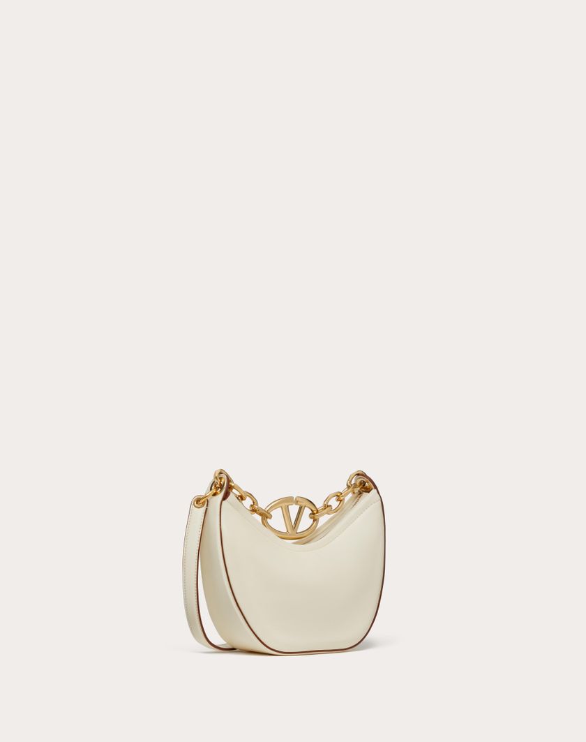 Valentino Handbags Mini Hobo Vlogo Moon Bag In Nappa Con Catena per Donna in Nero | Valentino IT Qualità Garantita