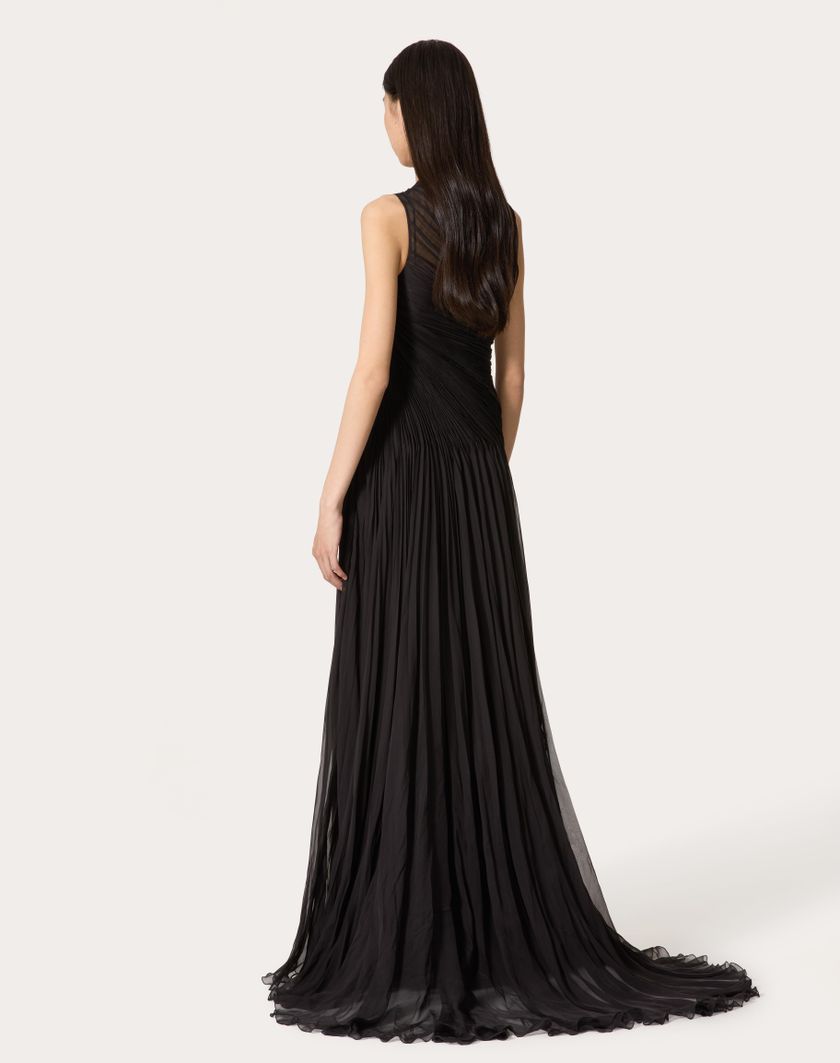 Valentino Handbags Gown In Chiffon per Donna in Nero | Valentino IT Consegna Veloce