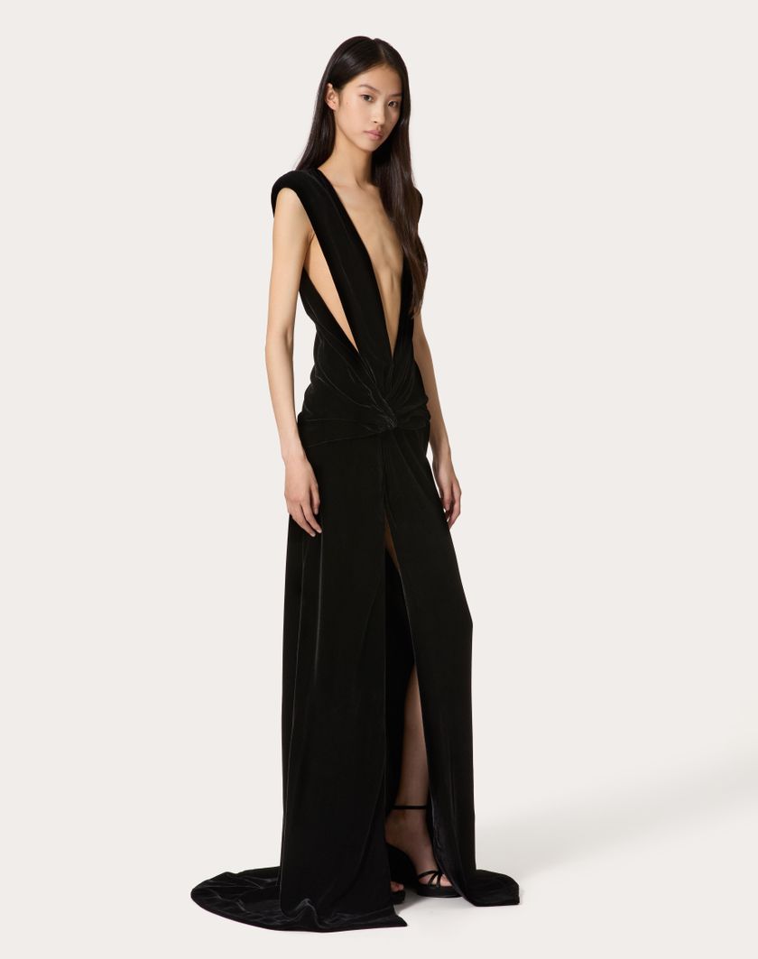 Valentino Handbags Gown In Velluto per Donna in Nero | Valentino IT Promozione Limitata