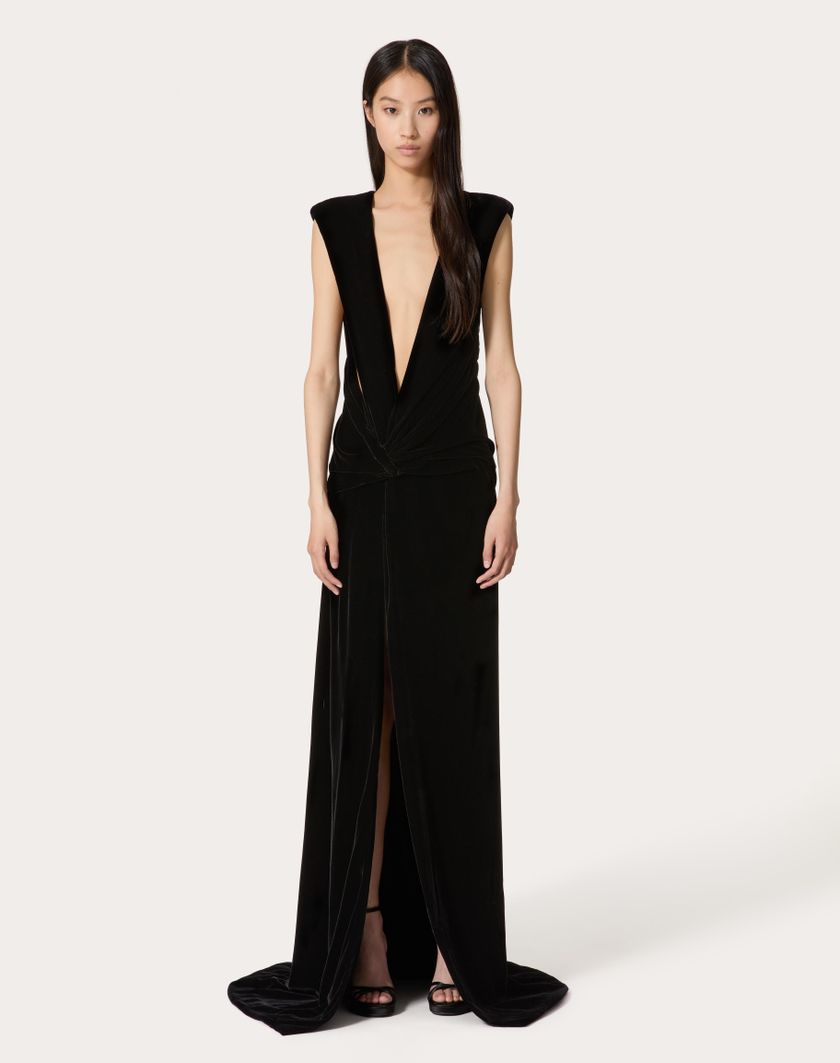 Valentino Handbags Gown In Velluto per Donna in Nero | Valentino IT Promozione Limitata